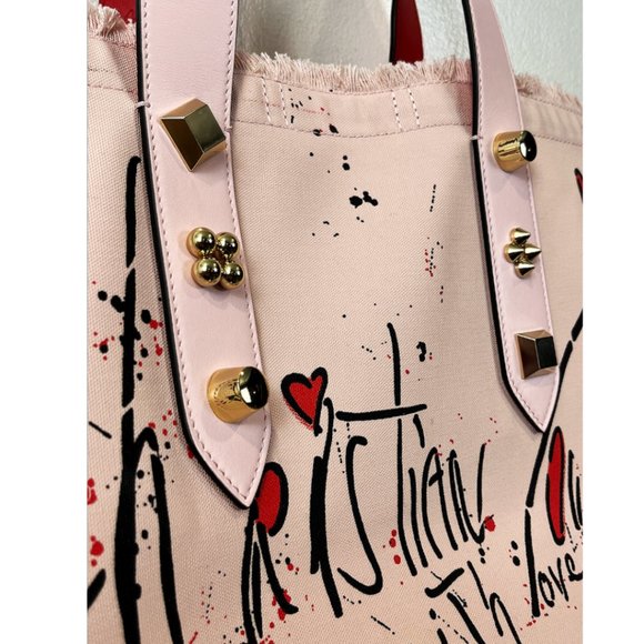 Christian Louboutin Frangibus Canvas & Leather Shopping Tote. - Picture 6 of 16